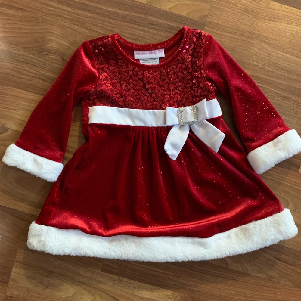 Bonnie baby Christmas dress size 6-9M